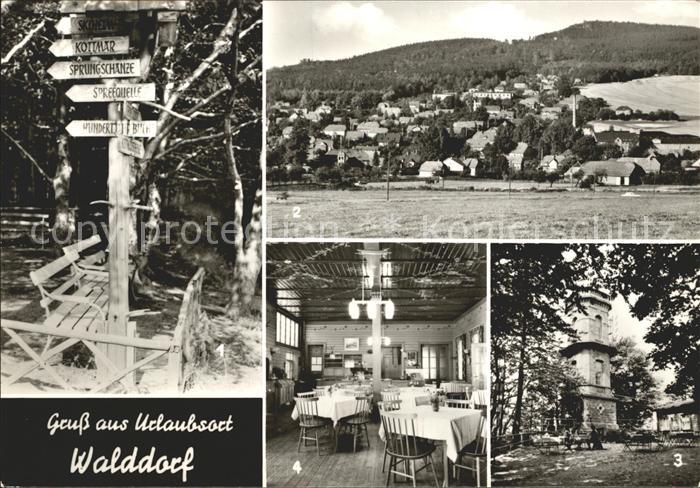 Walddorf Sachsen Wegweiser Kottmar Turm Gaststube