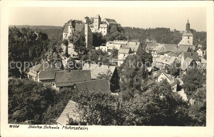 Hohnstein Saechsische Schweiz Altstadt Schloss Kirche