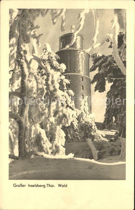 Grosser Inselsberg Aussichtsturm Winterlandschaft Thueringer Wald