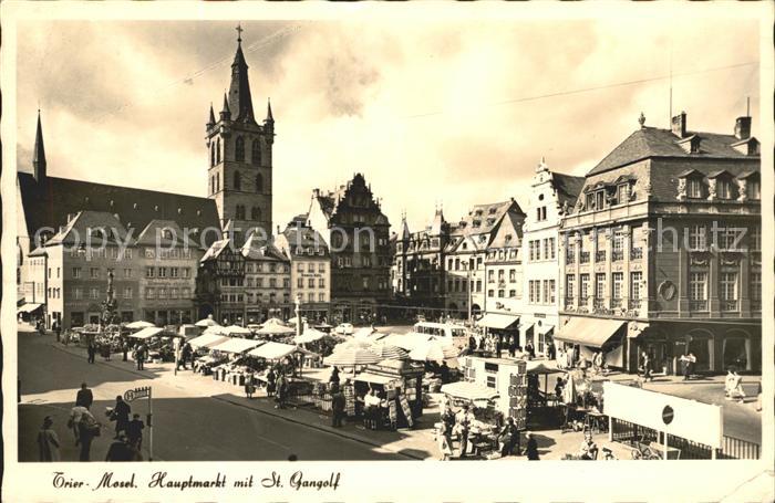 TRIER  CITY Hauptmarkt mit St Gangolf Kirche