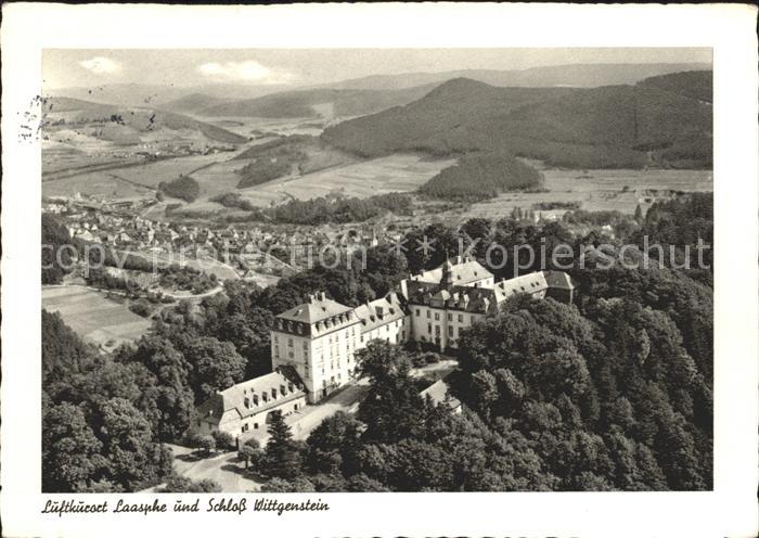 Laasphe Bad Schloss Wittgenstein Luftkurort Fliegeraufnahme