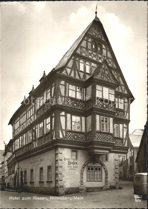 Miltenberg Main Hotel zum Riesen Fachwerkhaus 13. Jhdt. aelteste Gasthaus in Deu
