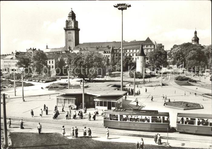Plauen Vogtland Otto Grotewohl Platz Strassenbahn Turm