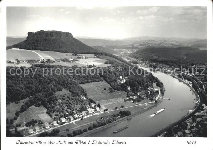 Lilienstein mit Elbtal Fliegeraufnahme