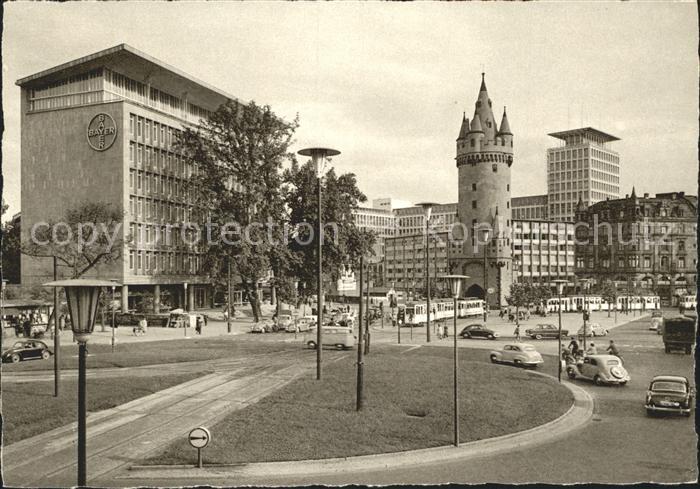 Frankfurt Main Eschenheimer Turm mit Hauptpost Bayer Gebaeude