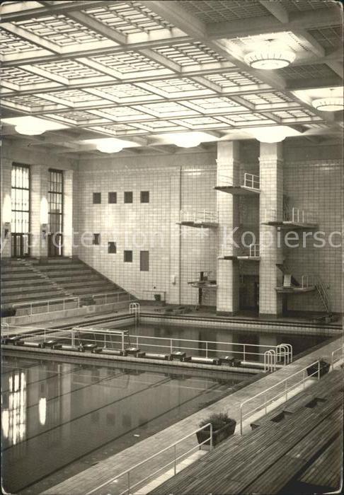 ROSTOCK CITY Schwimmhalle Neptun mit Sprungturm Handabzug