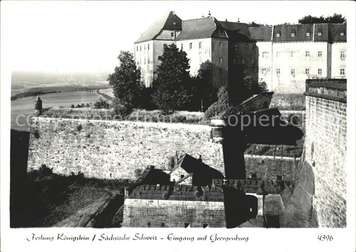 Koenigstein Saechsische Schweiz Festung Eingang mit Georgenburg