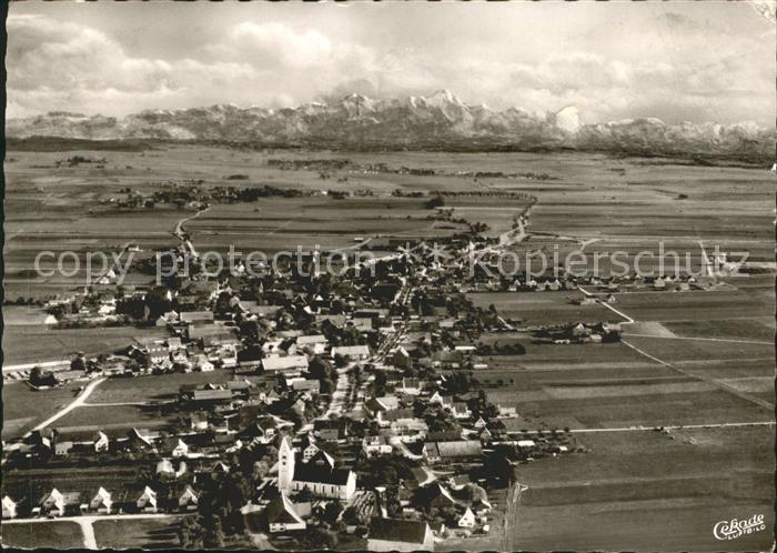 Erkheim Markt Alpenpanorama Fliegeraufnahme