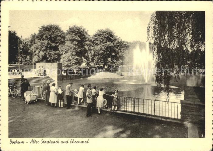 BOCHUM  CITY Alter Stadtpark Ehrenmal
