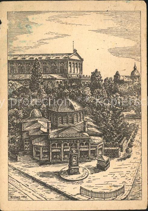 HANNOVER  CITY Alt Cafe Kroepcke Zentrum Windmuehlenberg nach einer Federzeichnu