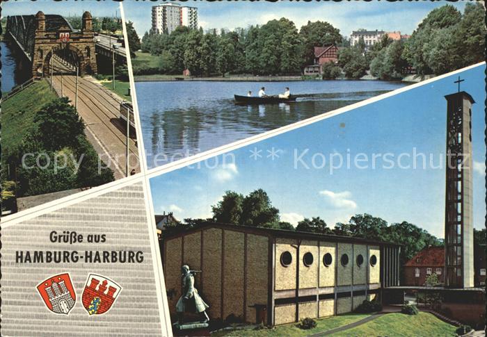 Harburg Hamburg Kirche Boot Bruecke