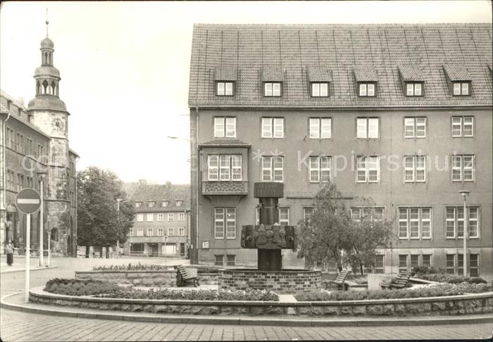 Nordhausen Thueringen Lutherplatz mit neuem Brunnen