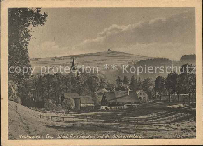 Neuhausen Erzgebirge Schloss Purschenstein und Schwartenberg