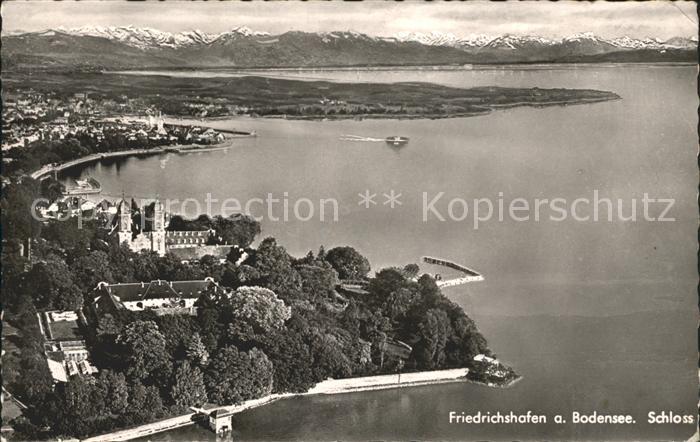 Friedrichshafen Bodensee Schloss Alpenkette Fliegeraufnahme
