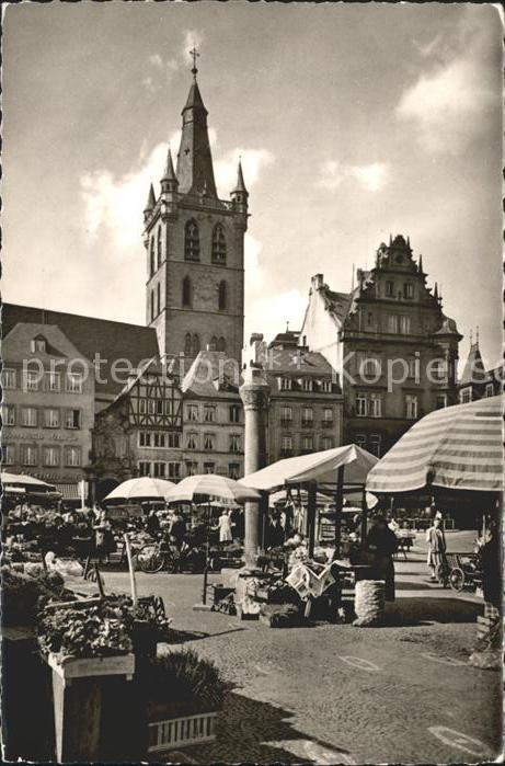 TRIER  CITY Hauptmarkt mit St Gangolf Kirche