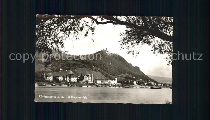 Koenigswinter am Rhein mit Drachenfels