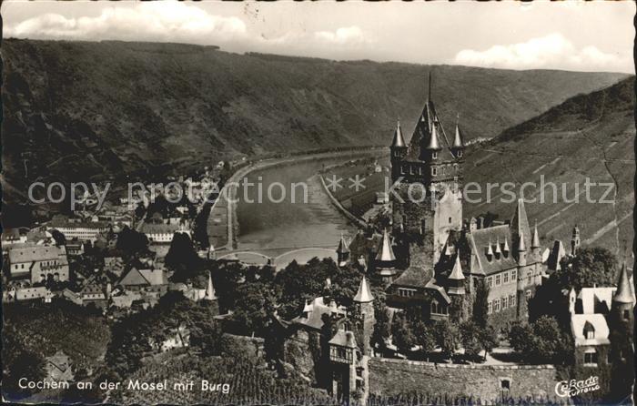 Cochem Mosel Ansicht mit Burg