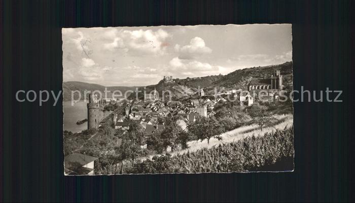 Oberwesel Rhein Gesamtansicht mit Burgen