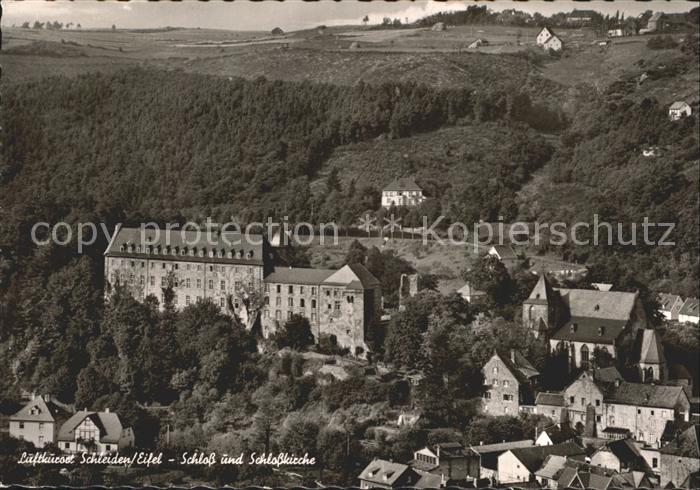 Schleiden Eifel Schloss Schlosskirche Luftkurort Fliegeraufnahme