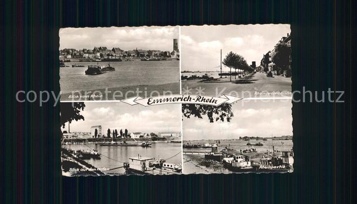 Emmerich Rhein Frachtkahn Rheinpromenade Hafen