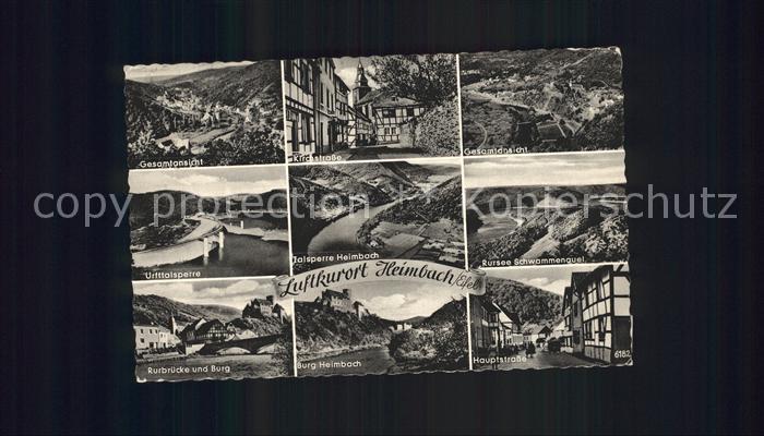 Heimbach Eifel Urfttalsperre Rurbruecke Burg Heimbach Talsperre Rursee Schwammen