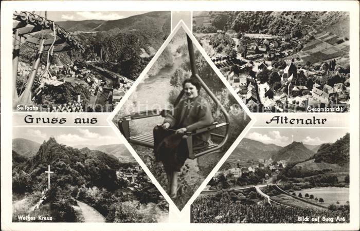 Altenahr Gesamtansicht Seilbahn Weisses Kreuz Burg Are