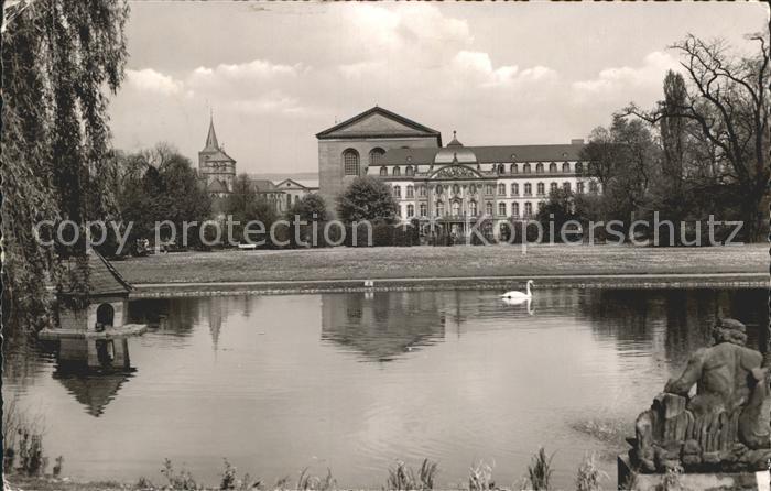 TRIER  CITY Kurfuerstliches Palais Basilika Schwanenteich
