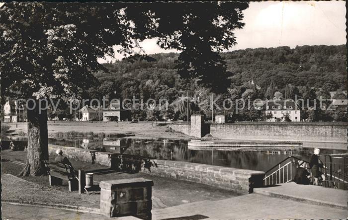 Hameln Weser Blick auf Weser und Kluet