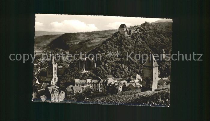 Bacharach Rhein Blick zur Jugendburg Stahleck Wernerkapelle Kirche Turm