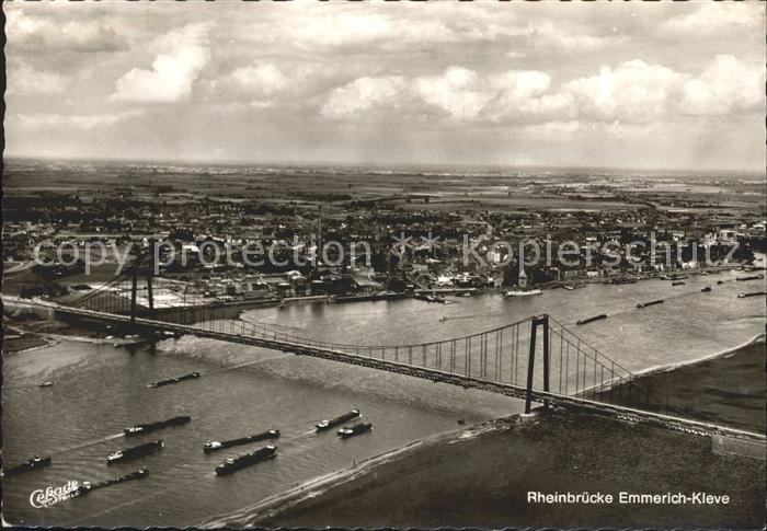 Emmerich Rhein Rheinbruecke Binnenschiffahrt Fliegeraufnahme