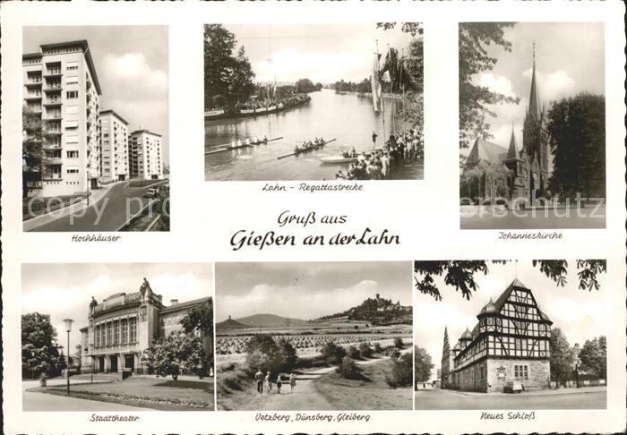 Giessen Lahn Hochhaeuser Regattastrecke Johanneskirche Schloss Stadttheater Berg
