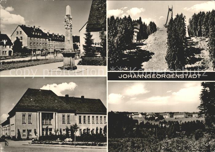 Johanngeorgenstadt Postmeilensaeule Erzgebirgsschanze Kulturhaus Karl Marx Schwe