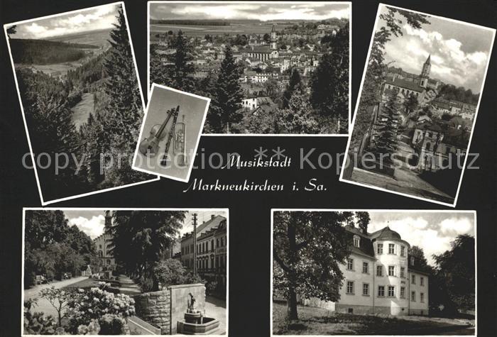 Markneukirchen Teilansichten Musikstadt Instrumente Schloss Brunnen
