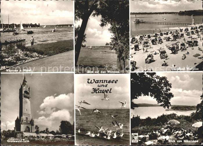 Wannsee Havel Strandbad Gruenewald Turm Moewen Nikolskoe