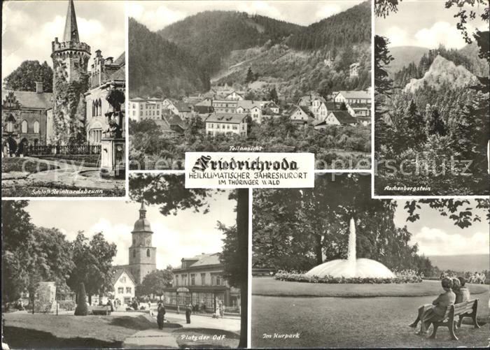 Friedrichroda Schloss Reinhardsbrunn Aschenbergstein Felsen Kurpark Springbrunne
