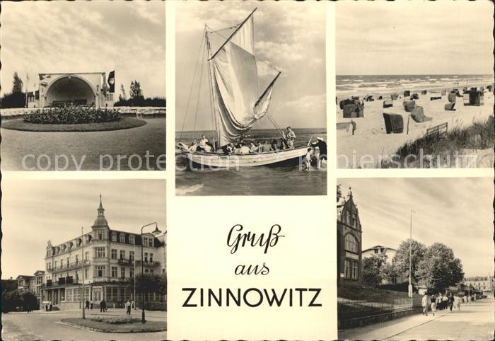 Zinnowitz Ostseebad Usedom Konzertpavillon Segelboot Strand Promenade Hotel Glue