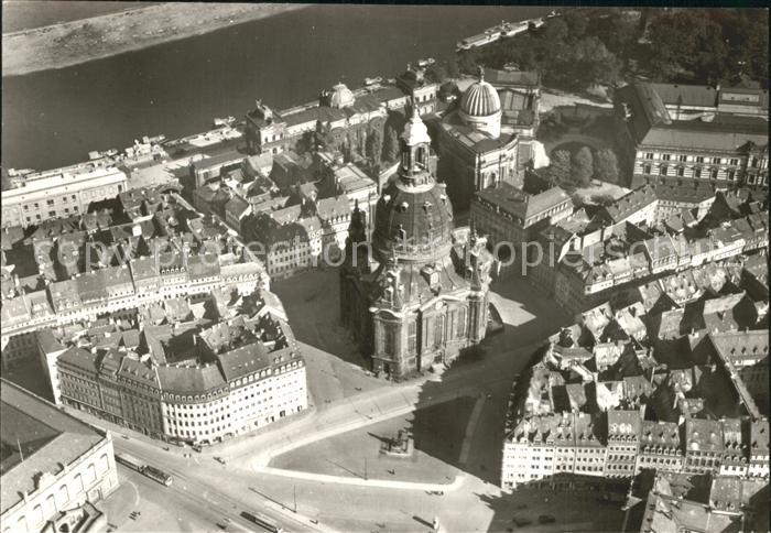 DRESDEN Elbe Fliegeraufnahme Frauenkirche