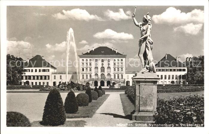 Muenchen Bayern Schloss Nymphenburg Parkanlage Statue Fontaene