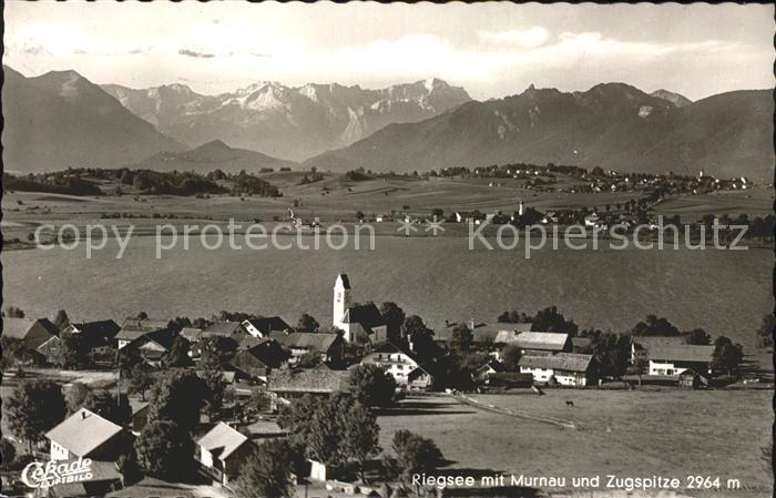Riegsee mit Murnau und Zugspitze Wettersteingebirge