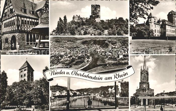 Niederlahnstein Oberlahnstein Weinbrunnen Rathaus Burg Lahneck Martinsburg Lahnb