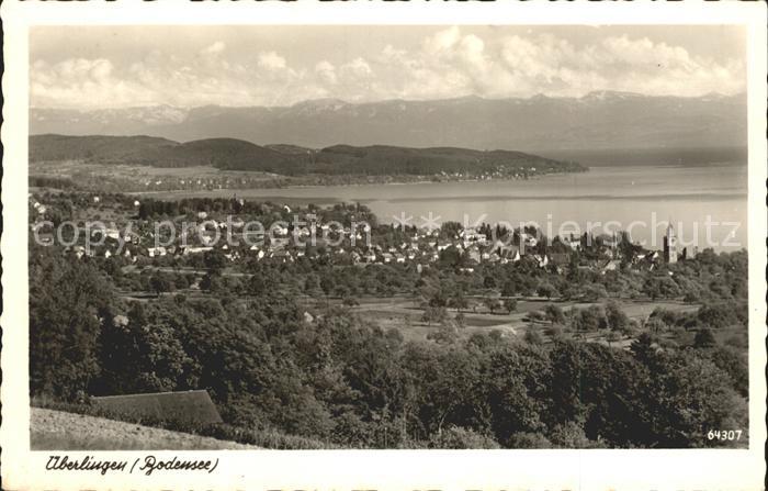 ueberlingen Bodensee Panorama mit Alpenkette