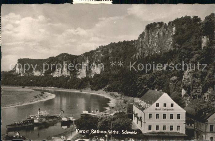 Rathen Saechsische Schweiz Hotel Erbgericht Elbe Dampfer Elbsandsteingebirge