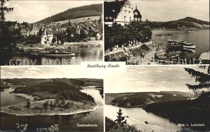 Saalburg Saale Teilansichten Blick vom Luchsfels Saaleschleife