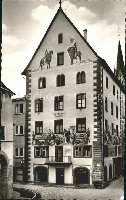 Konstanz Bodensee Das hohe Haus Buergerhaus Fassadenmalerei Historisches Gebaeud