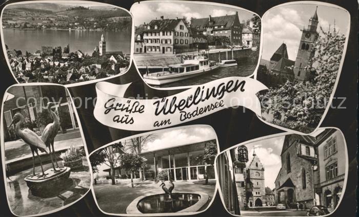 ueberlingen Bodensee Panorama Hafen Schiff Turm Brunnen Altstadt Tor