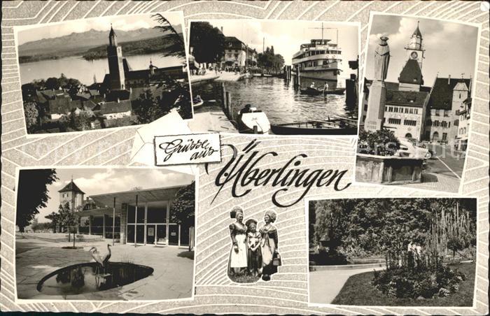 ueberlingen Bodensee Kirche Faehre Brunnen Statue Park Trachten