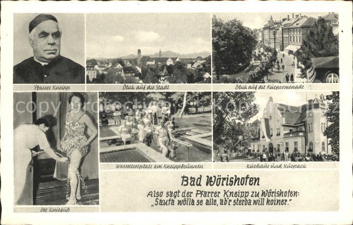 Bad Woerishofen Stadtbild Pfarrer Kneipp Kurpromenade Kurhaus Kurpark Wassertret
