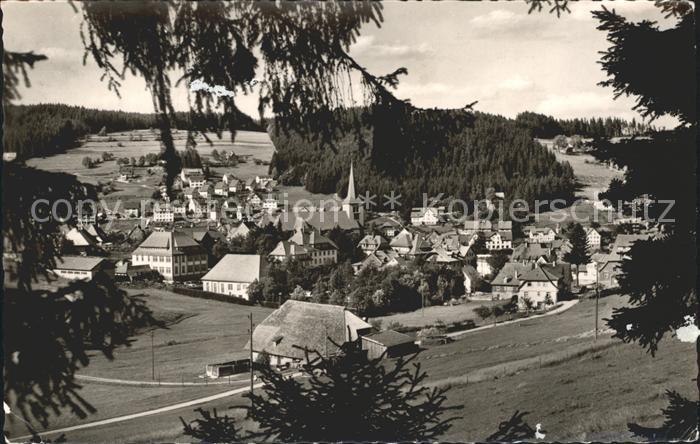 Schonach Schwarzwald Ortsansicht mit Kirche Luftkurort