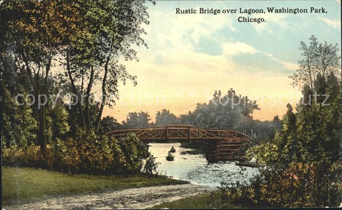 Chicago Illinois Rustic Bridge over Lagoon Washington Park