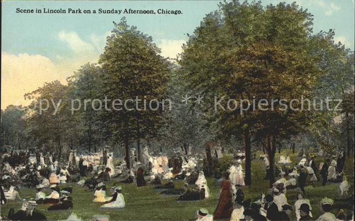 Chicago Illinois Scene in Lincoln Park on a Sunday Afternoon